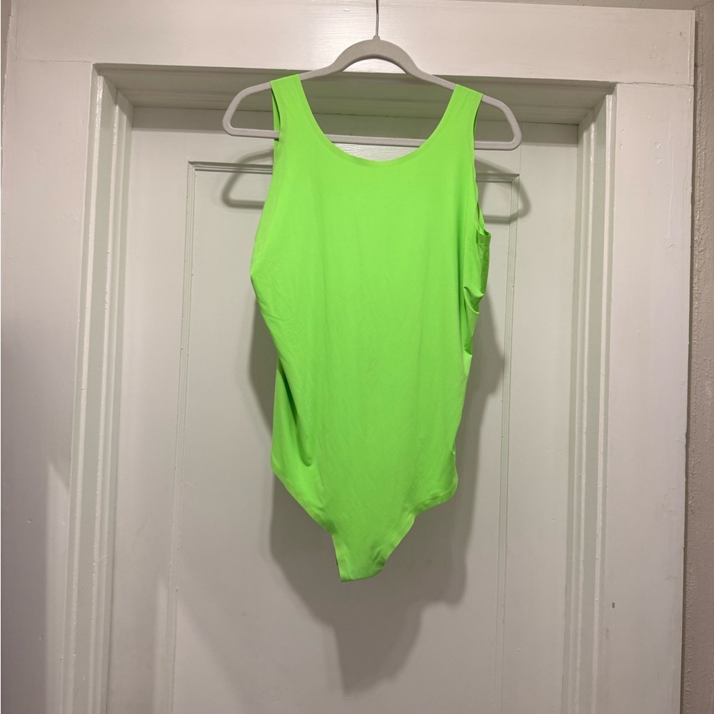 YITTY Neon Lime Scoop Neck Bodysuit